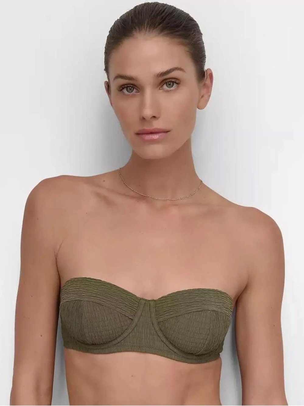 DKNY Convertible Textured Molded Balconette Bikini Top Moss Green XXL NEW NWT